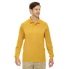 Core 365 Men's Campus Gold Pinnacle Performance Long-Sleeve Pique Polo