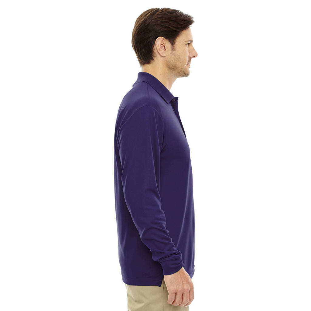 Core 365 Men's Campus Purple Pinnacle Performance Long-Sleeve Pique Polo