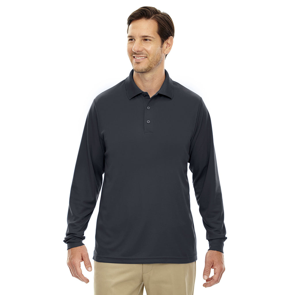 Core 365 Men's Carbon Pinnacle Performance Long-Sleeve Pique Polo