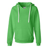 J. America Women's Lime Sueded V-Neck Hooded Sweatshirt