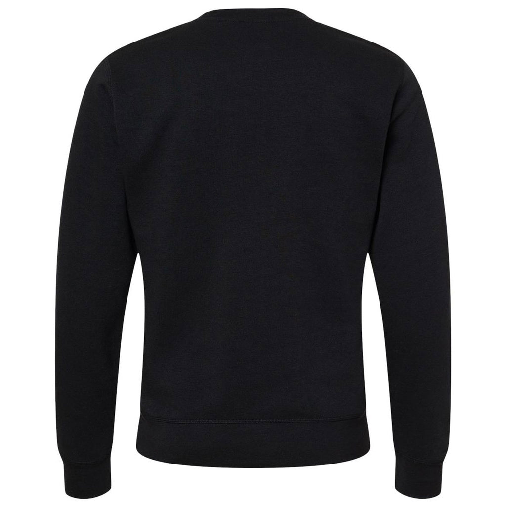 J. America Men's Black Solid Triblend Fleece Crewneck Sweatshirt