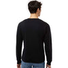 J. America Men's Black Solid Triblend Fleece Crewneck Sweatshirt