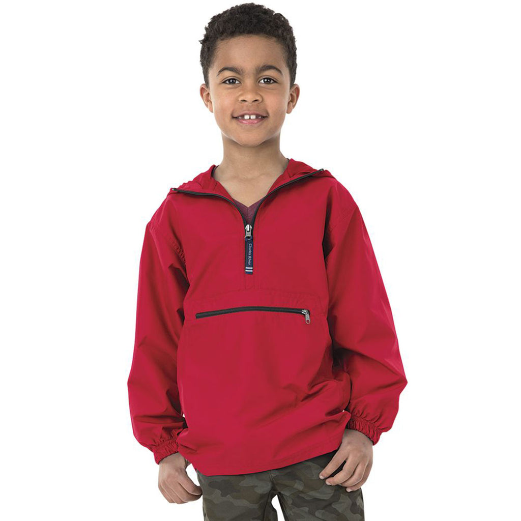 Charles River Youth Red Pack-N-Go Pullover