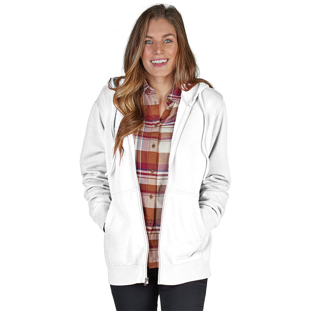 Charles River Unisex White Clifton Full Zip Hoodie