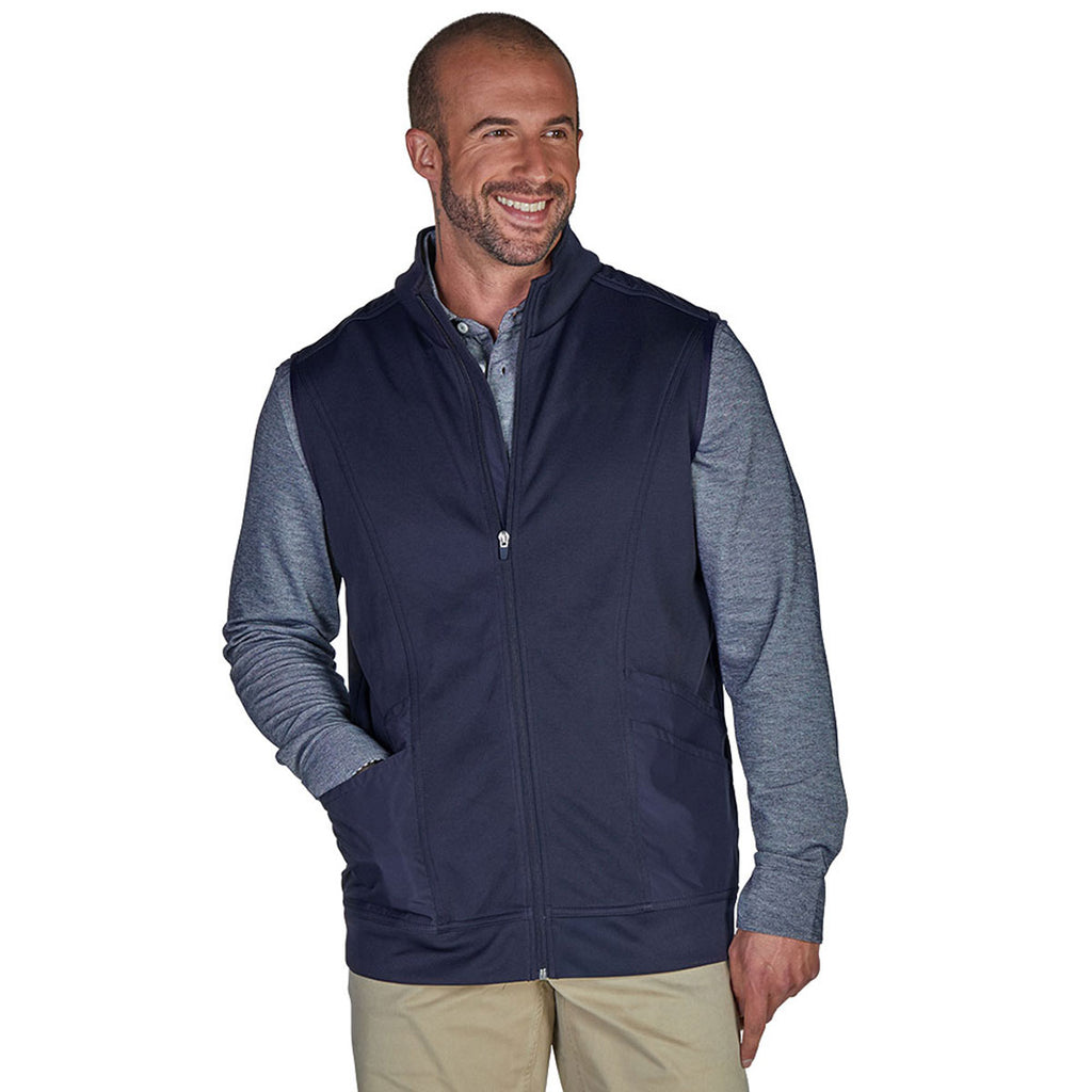 Charles River Men's Navy Ashby Mixed Media Vest