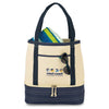 Gemline Navy Blue/Natural Coastal Cotton Insulated Tote