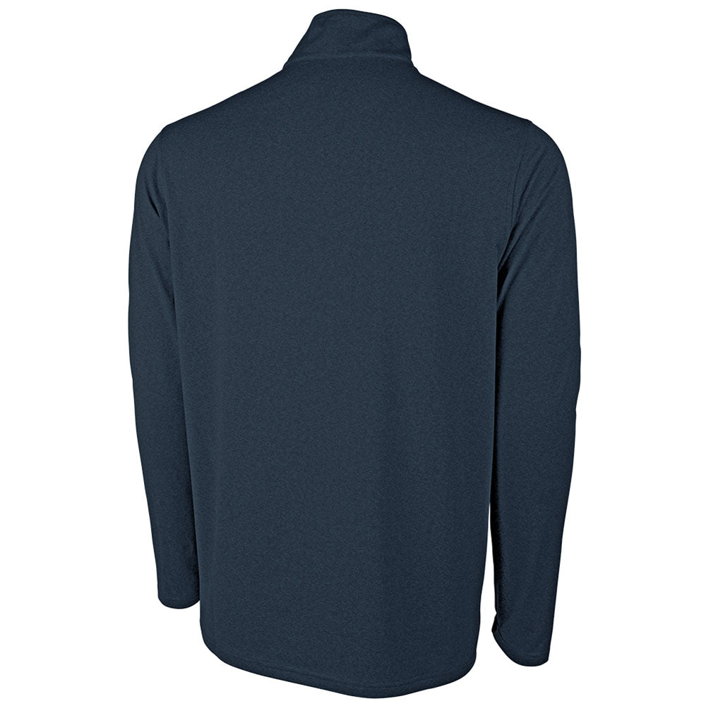 Charles River Men's Heather Navy Heathered Eco-Logic Stretch Quarter Zip