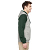 Jerzees Men's Oxford/Forest Green 8 Oz. Nublend Colorblock Raglan Pullover Hood