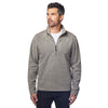 Landway Men's Heather Khaki Portola Textured Quarter Zip Fleece