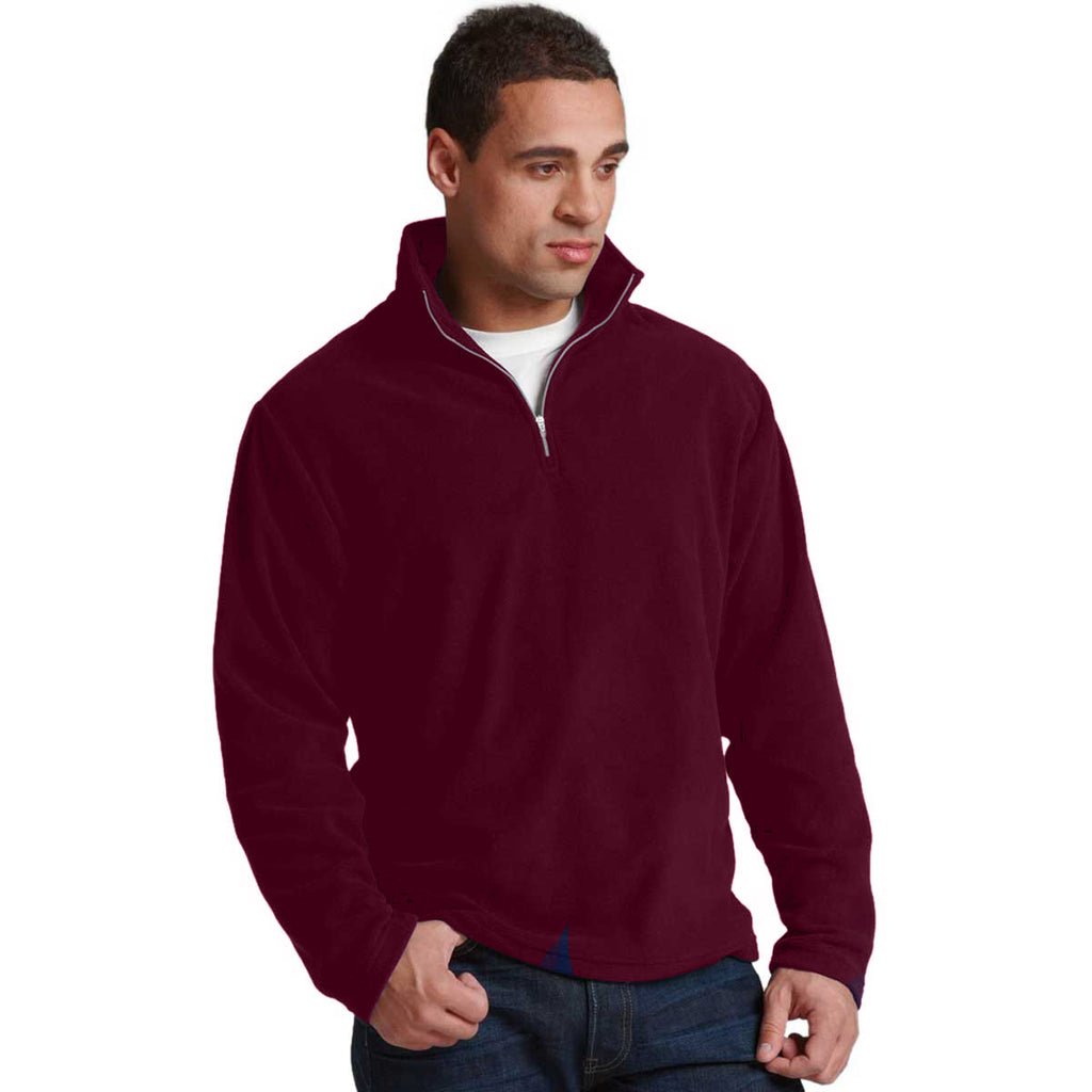 Charles River Men's Maroon Freeport Microfleece Pullover