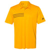 adidas Men's Team Collegiate Gold/Black 3 Stripe Chest Polo