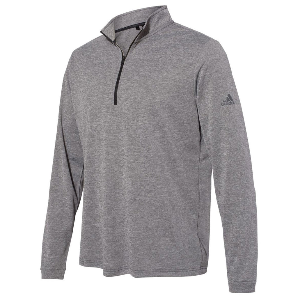 adidas Men's Black Heather Lightweight Quarter Zip