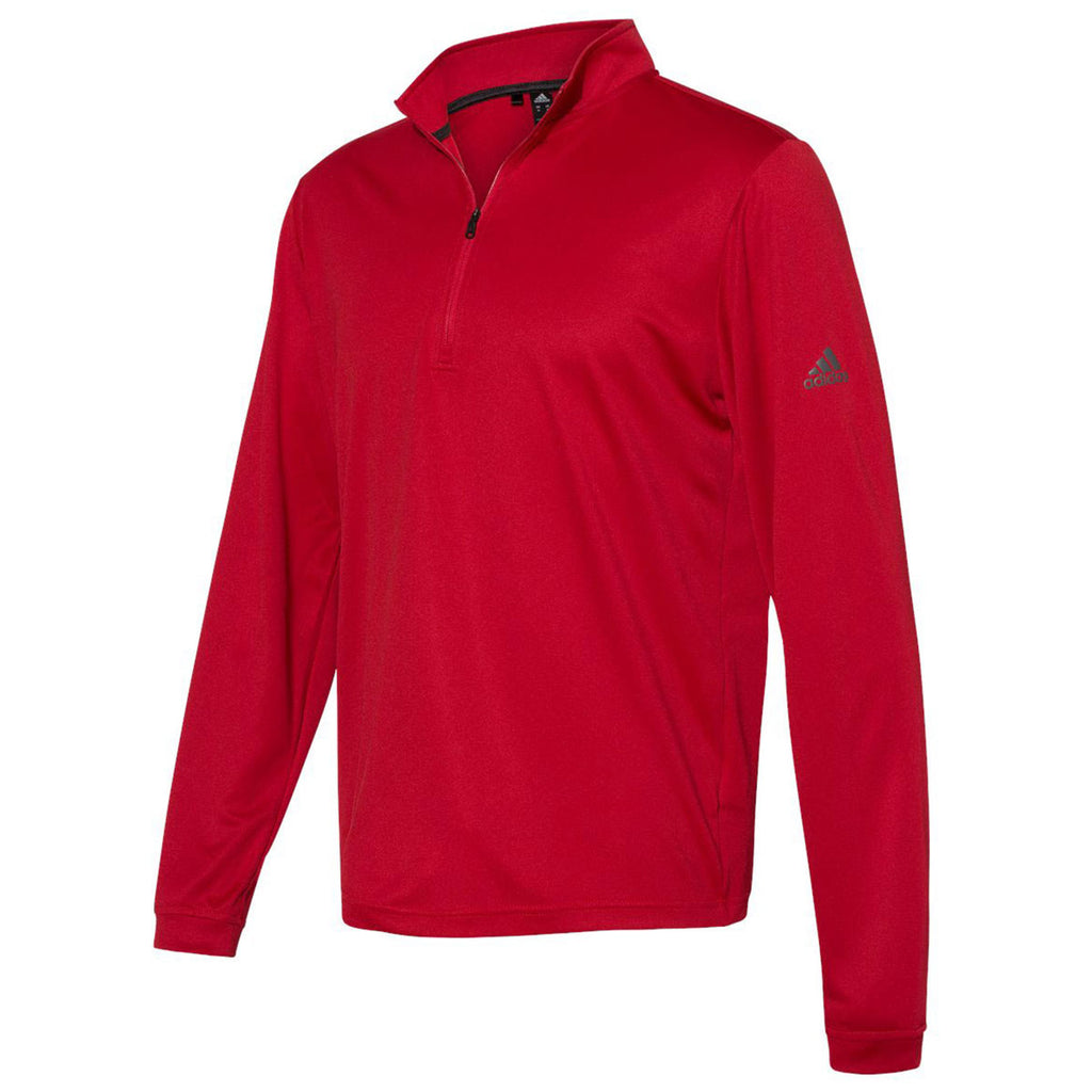 adidas Men's Power Red Lightweight Quarter Zip