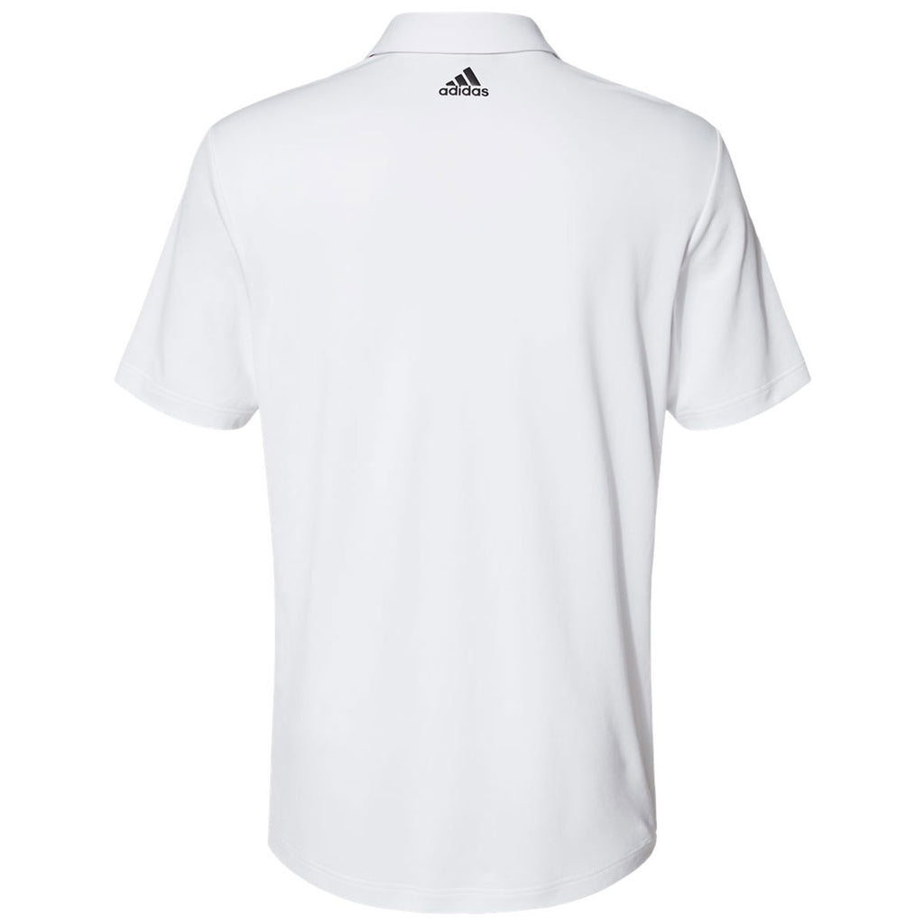 adidas Men's White/Black Floating 3-Stripes Sport Shirt