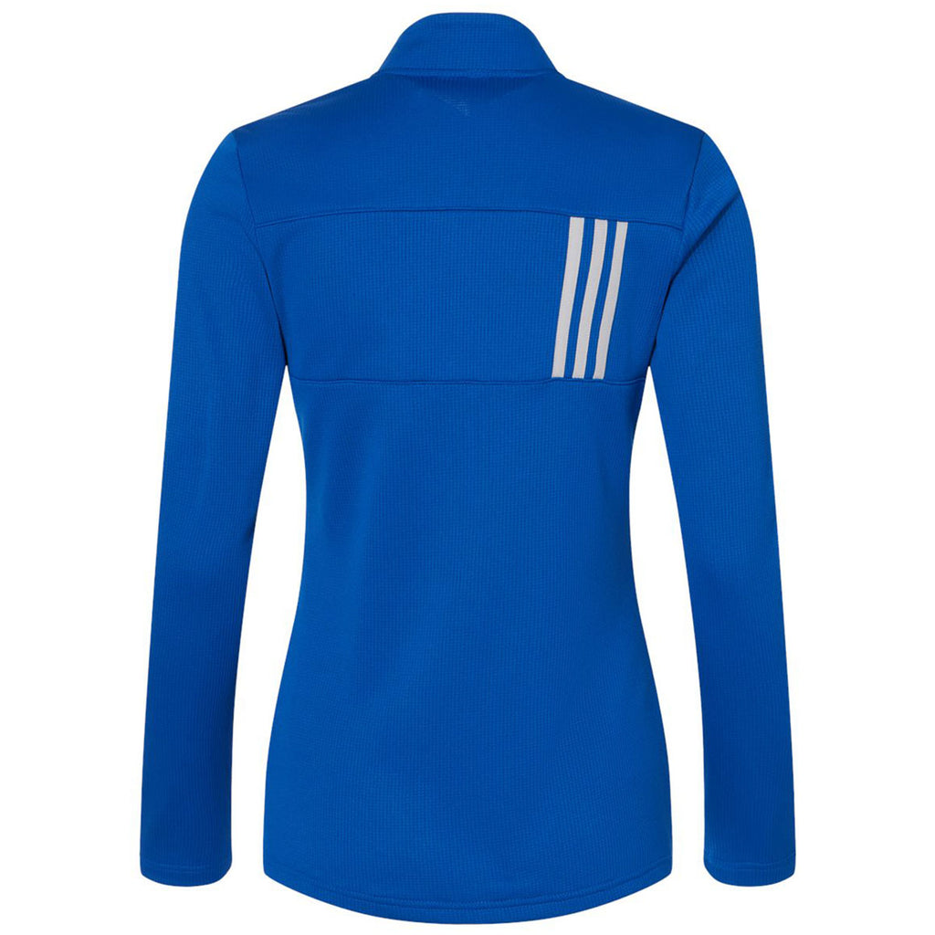 adidas Women's Team Royal/Grey Two 3-Stripes Double Knit Full-Zip