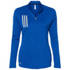 adidas Women's Team Royal/Grey Two 3-Stripes Double Knit Full-Zip