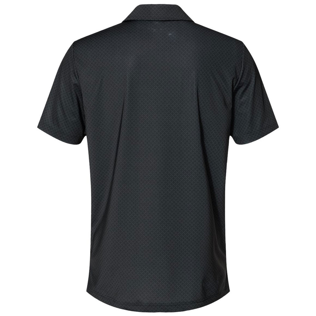 adidas Men's Black/White/Grey Three Diamond Dot Print Sport Shirt