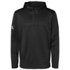 adidas Men's Black Textured Mix Media Hooded Sweatshirt