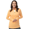 adidas Women's Acid Orange Melange 3-Stripes Quarter Zip Pullover