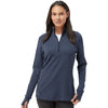 adidas Women's Collegiate Navy Melance 3-Stripes Quarter Zip Pullover