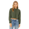 Bella + Canvas Women's Military Green Cropped Fleece Hoodie