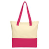 Port Authority Natural/Pink Azalea Colorblock Cotton Tote