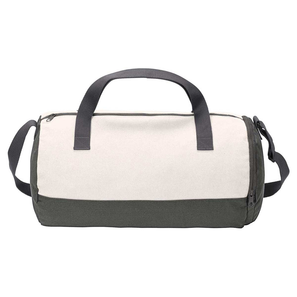 Port Authority Graphite Grey/Soft White Cotton Barrel Duffel