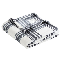 Port Authority Black/White Plaid Ultra Plush Blanket