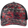 Port Authority Flame Red Digi/Grey Steel Snapback Digi Camo Trucker Cap