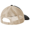 Port Authority Black/ Khaki Distressed Mesh Back Cap