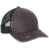 Port Authority Grey Steel/ Black Distressed Mesh Back Cap