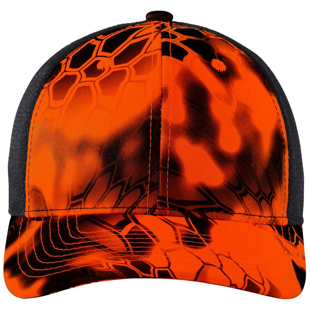 Port Authority Kryptek Inferno/Black Snapback Performance Camouflage Mesh Back Cap