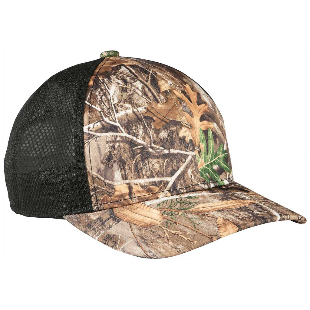 Port Authority Realtree Edge/Black Snapback Performance Camouflage Mesh Back Cap