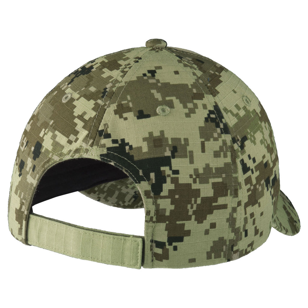 Port Authority Green Camo/ Green Colorblock Digital Ripstop Camouflage Cap