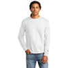 Champion Men's White Heritage 5.2-oz Jersey Long Sleeve Tee