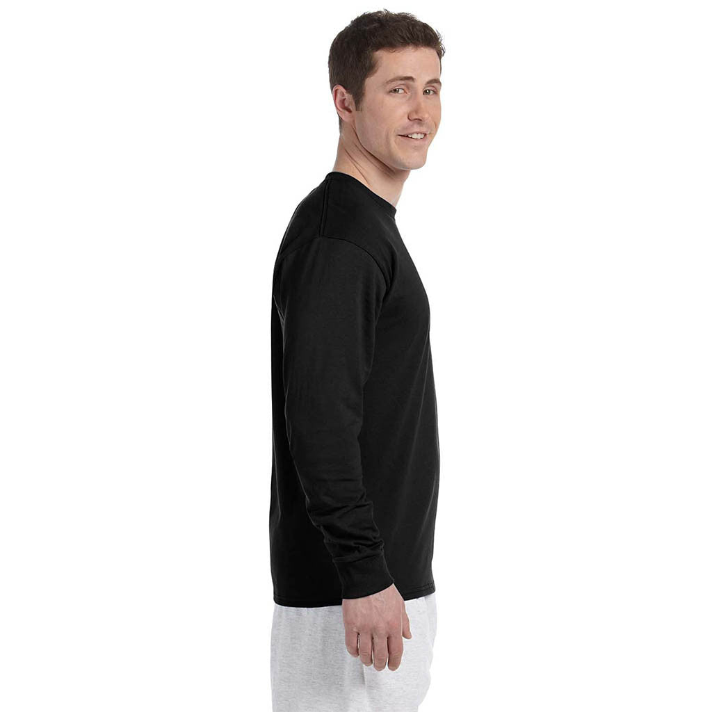 Champion Men's 5.2 oz Black L/S Tagless T-Shirt