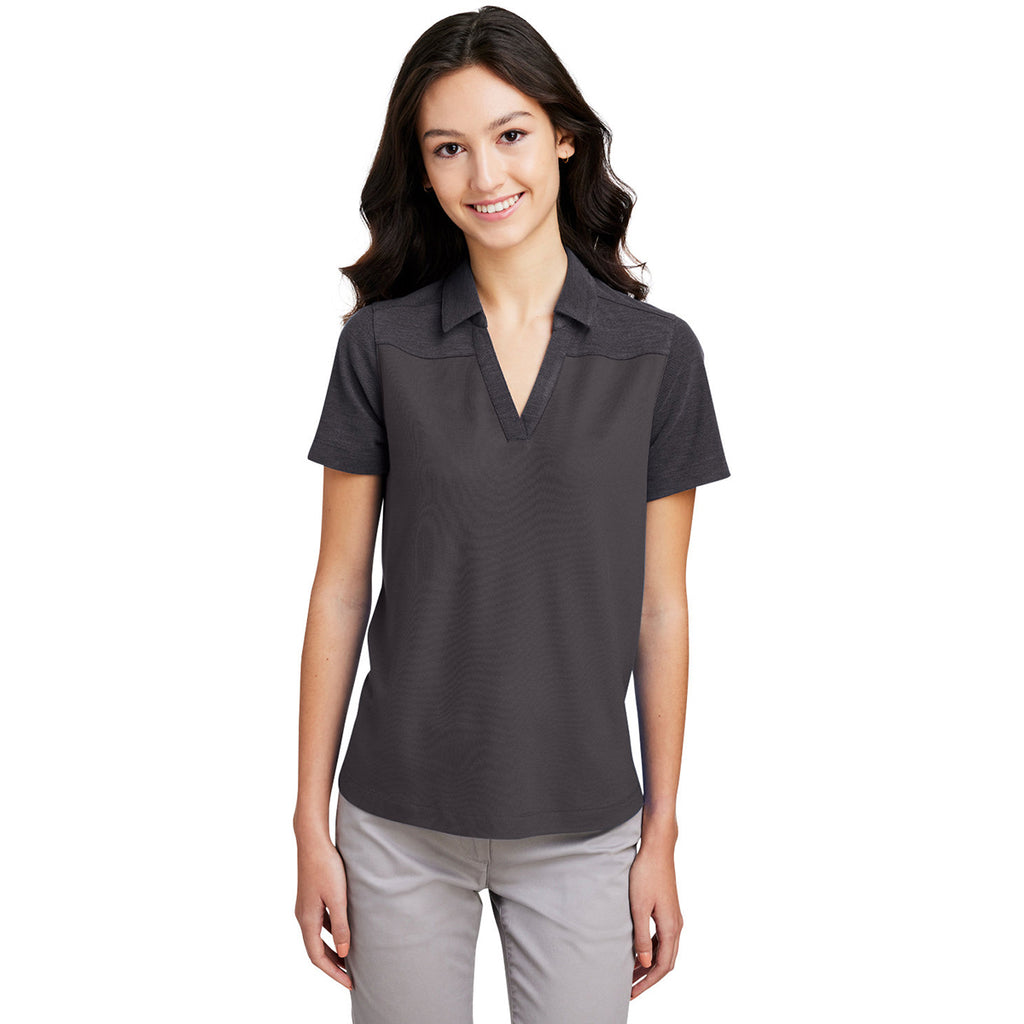 Core 365 Women's Carbon/Carbon Heather Fusion ChromaSoft Colorblock Polo