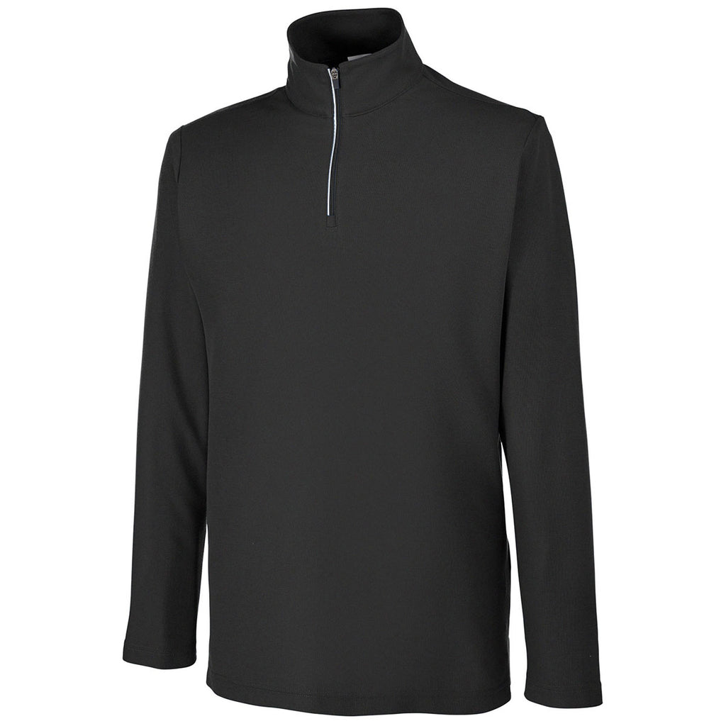 Core 365 Men's Black Fusion ChromaSoft Pique Quarter-Zip