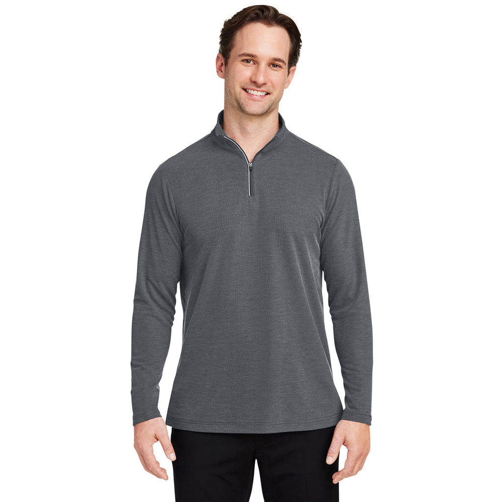 Core 365 Men's Carbon Heather Fusion ChromaSoft Pique Quarter-Zip