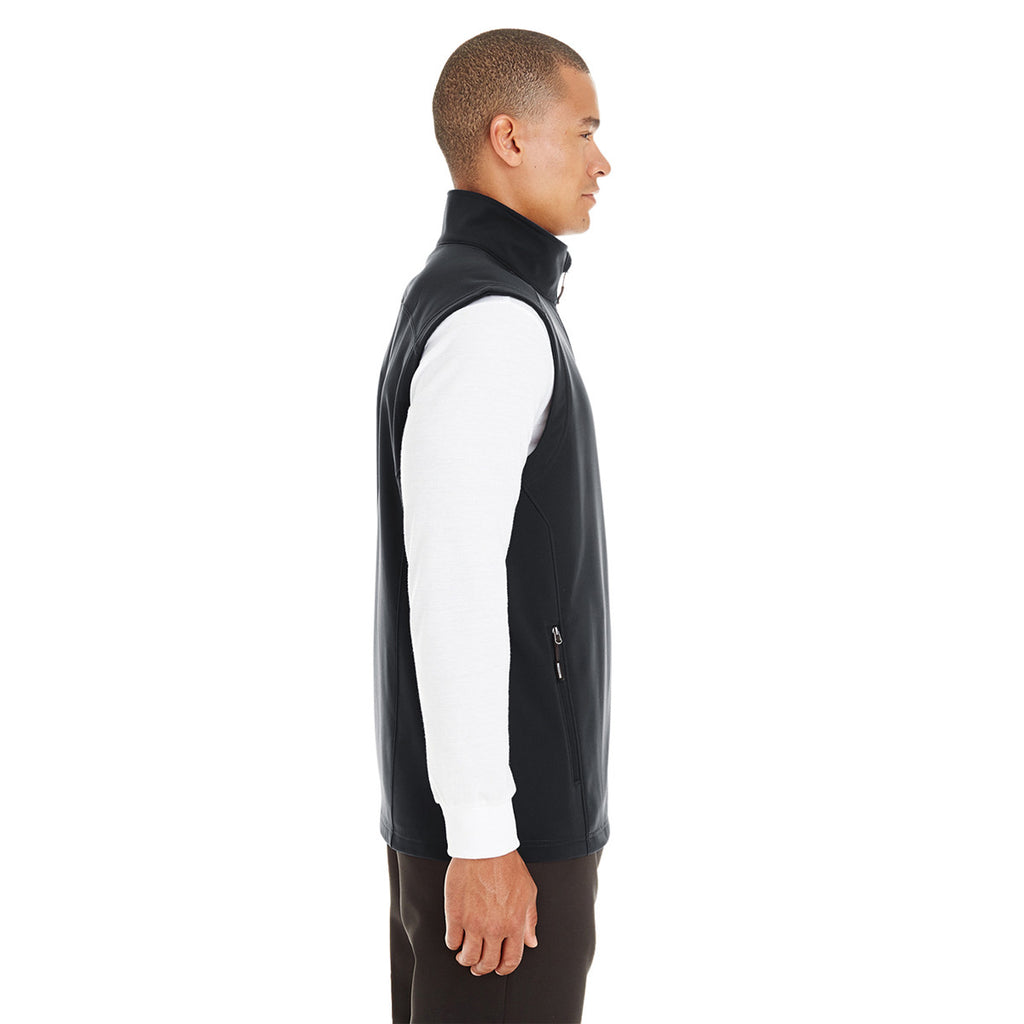 Core 365 Men's Black Cruise Two-Layer Fleece Bonded Soft Shell Vest