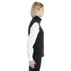 Core 365 Women's Black Cruise Two-Layer Fleece Bonded Soft Shell Vest