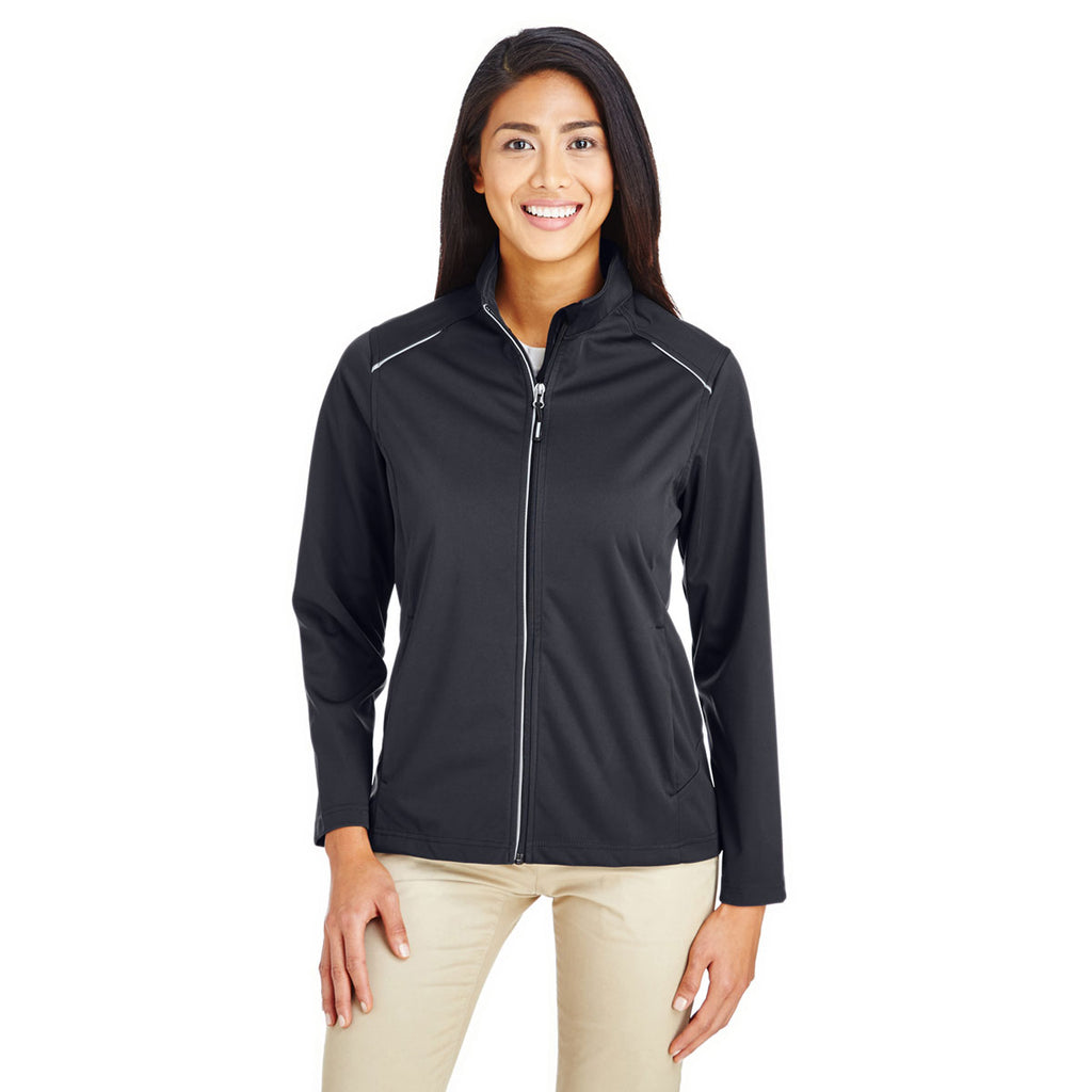 Core 365 Women's Black Techno Lite Three-Layer Knit Tech Shell