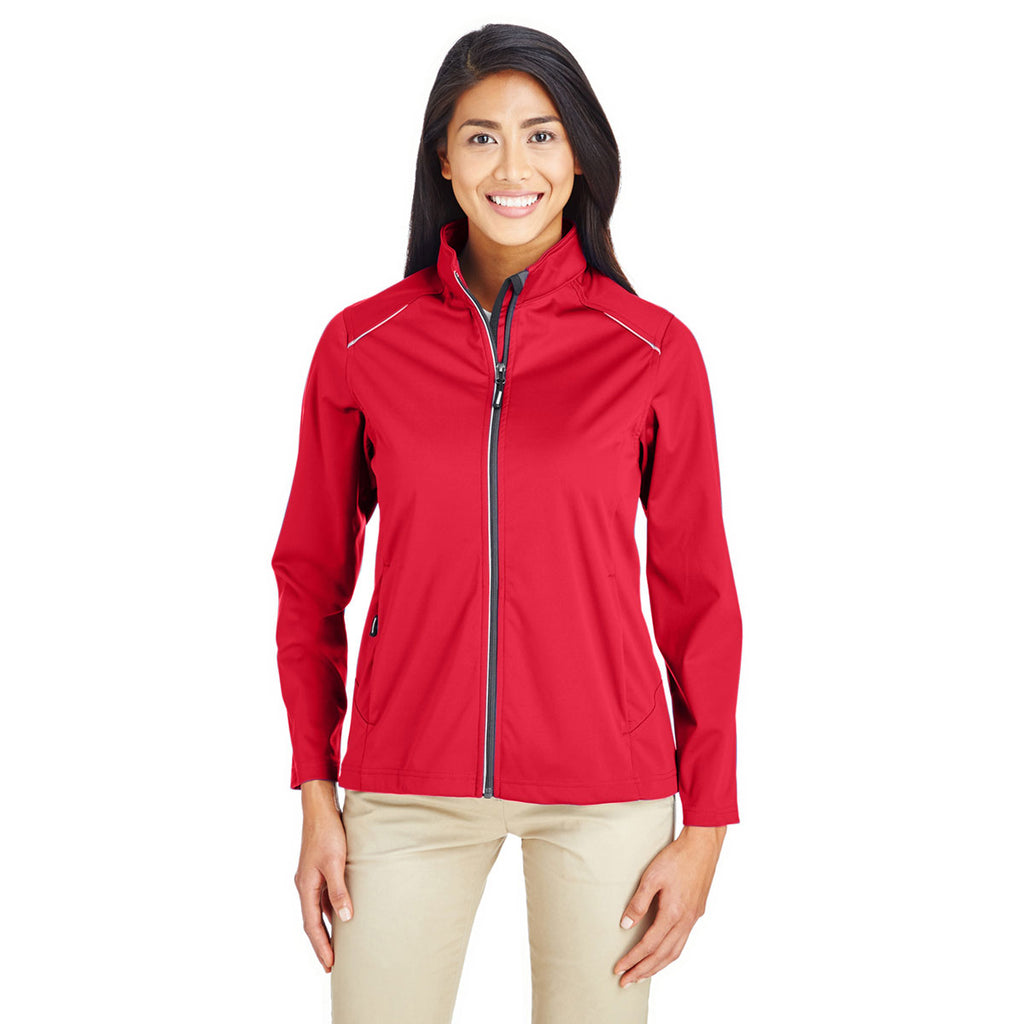 Core 365 Women's Classic Red Techno Lite Three-Layer Knit Tech Shell