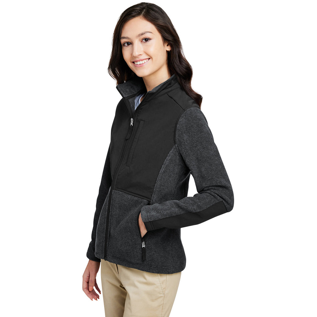 Core 365 Women's Heather Charcoal/Black Journey Summit Hybrid Full-Zip