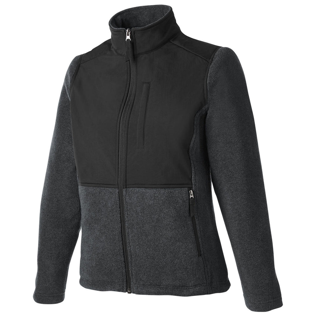 Core 365 Women's Heather Charcoal/Black Journey Summit Hybrid Full-Zip