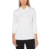 Callaway Women's White 3/4 Sleeve Jersey Polo