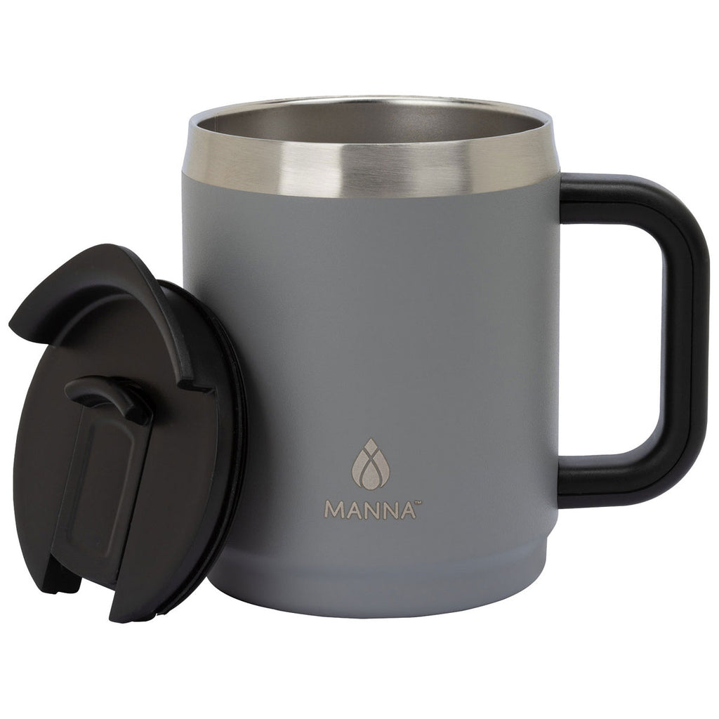 Manna Grey 14 oz. Boulder Stainless Steel Camping Mug with Handle