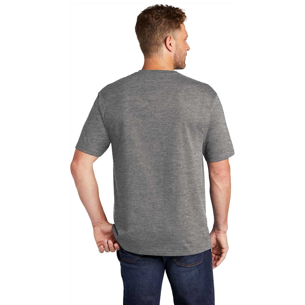 CornerStone Men's Heathered Charcoal Workwear Short Sleeve Pocket Tee