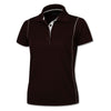 BAW Women's Maroon/White Color Rib Shoulder Cool Tek Polo