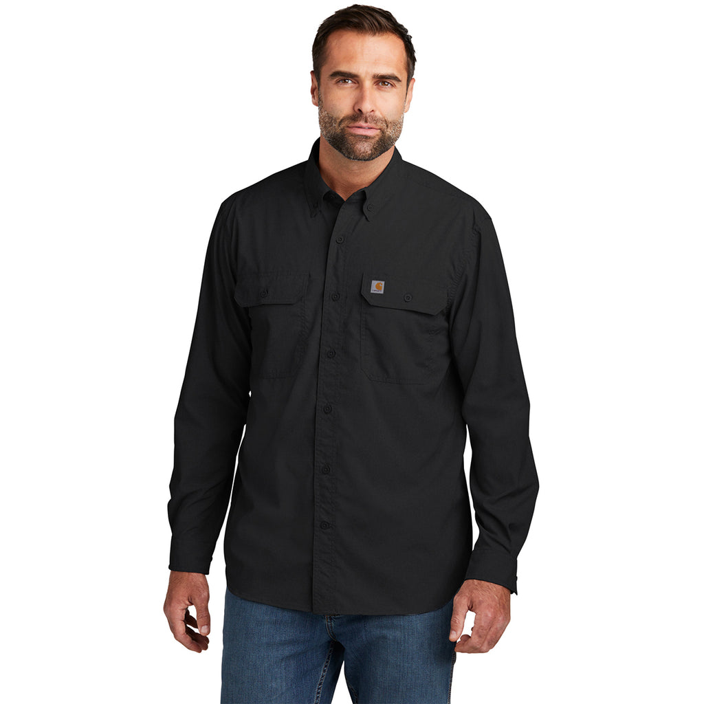 Carhartt Men's Black Force Solid Long Sleeve Shirt